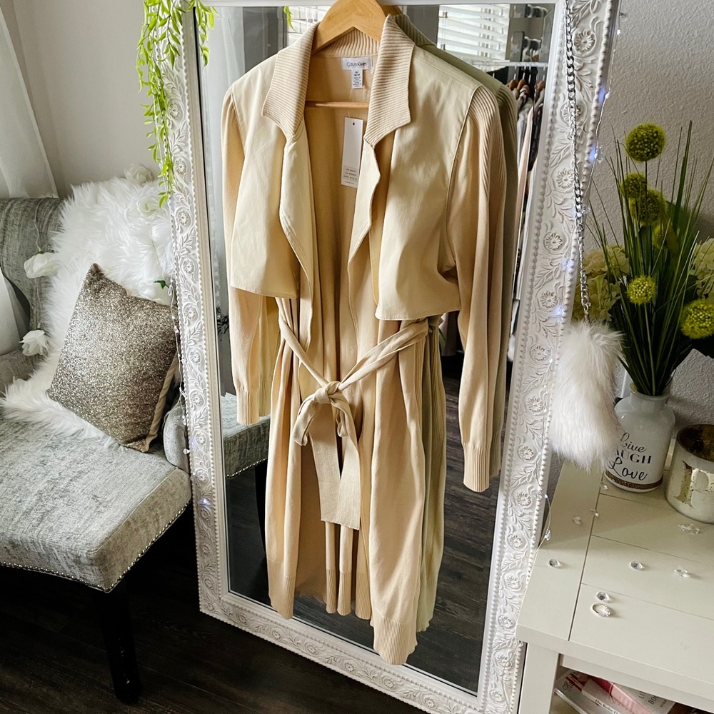 Calvin Klein Knit Belted Cardigan Size M